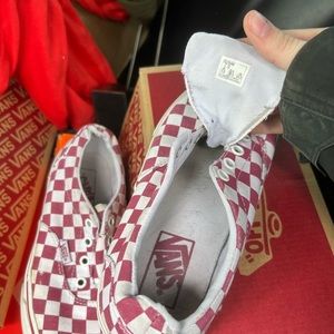 Red checkers vans